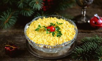 слоеный салат с сельдью