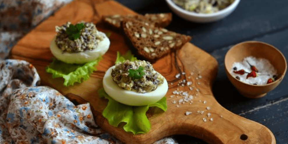 Яйца фаршированные грибами