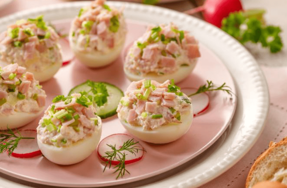 Яйца фаршированные ветчиной